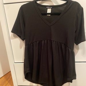 BLACK BABYDOLL TOP